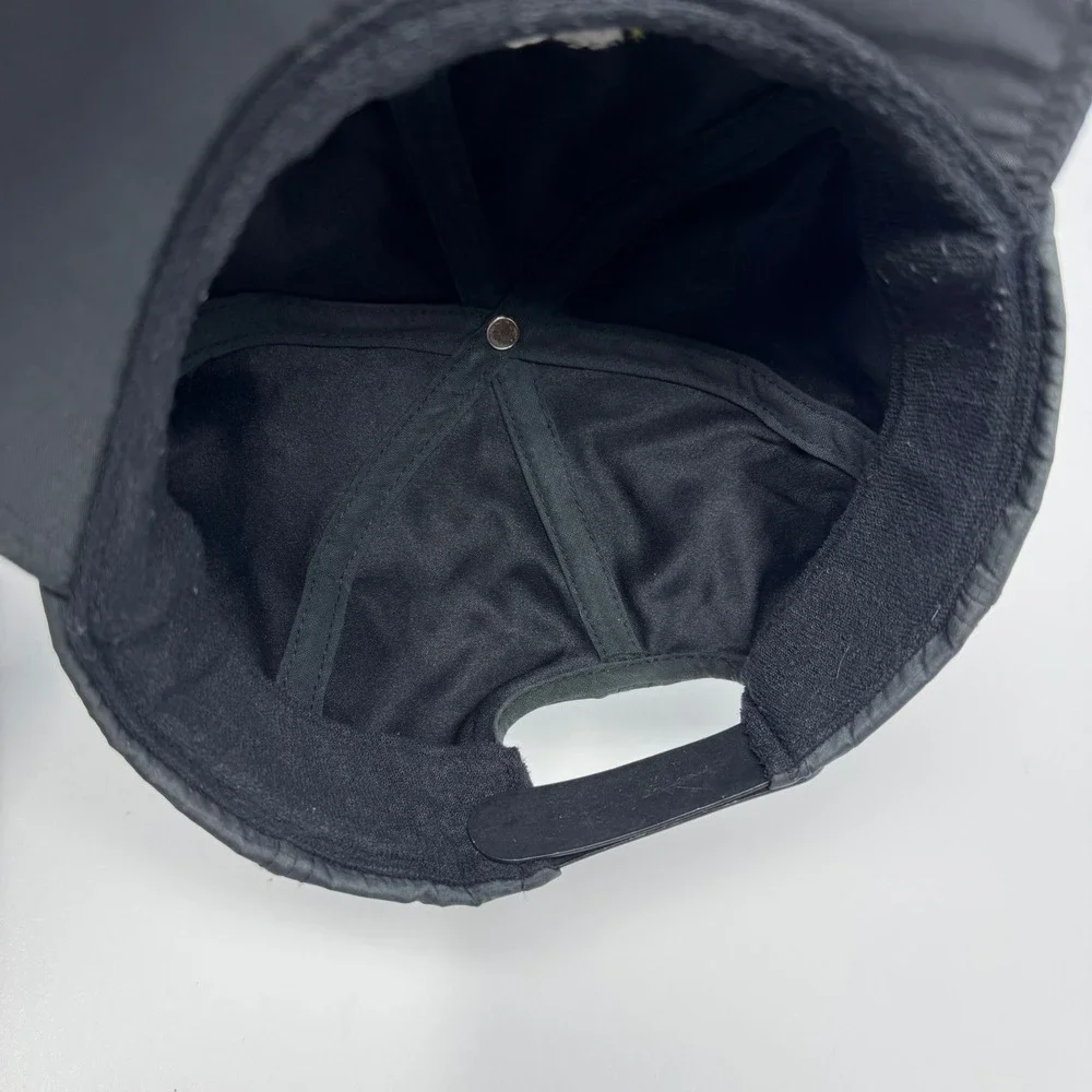 Nike‎ Vintage Ripstop Snapback Hat Black Yellow Embroidered Spellout Cap